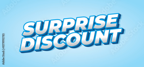 Surprise discount. Text effect in 3D look for banner or website header
