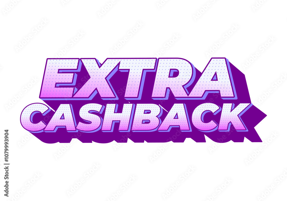 Fototapeta premium Extra cash back. text effect with extra bold font for social media ads