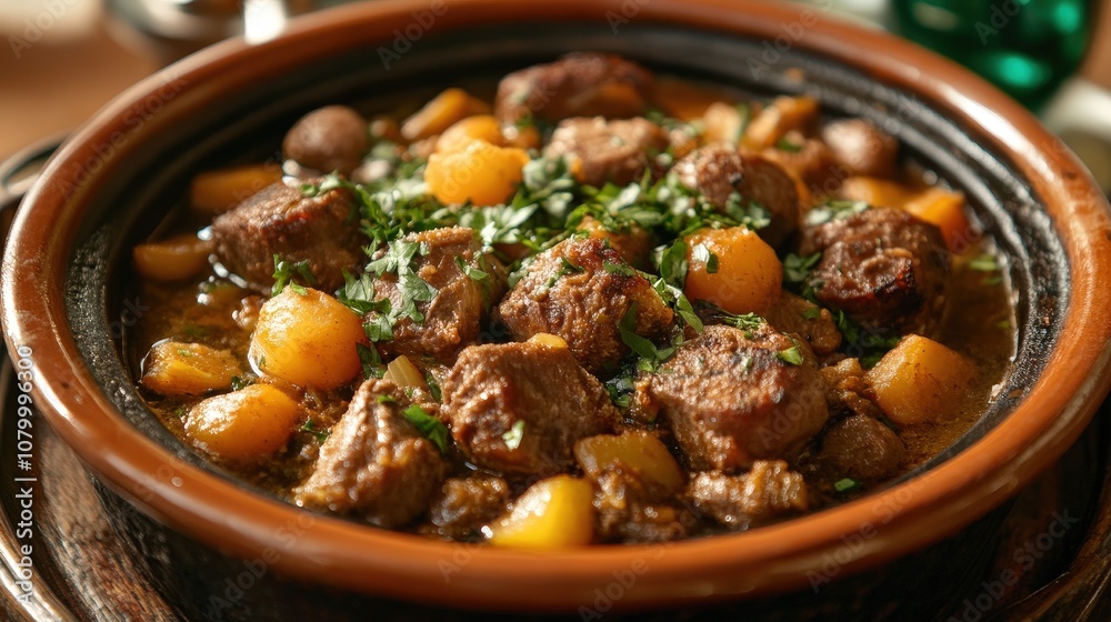 A delicious bowl of savory beef stew filled with vegetables and herbs,perfect for a comforting meal on a chilly day. A delicious bowl of savory beef stew filled with vegetables and herbs,perfect for a comforting meal on a chilly day.