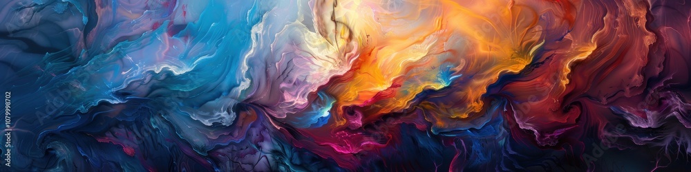 Abstract Painting of Fluid Colors Abstract Painting of Fluid Colors