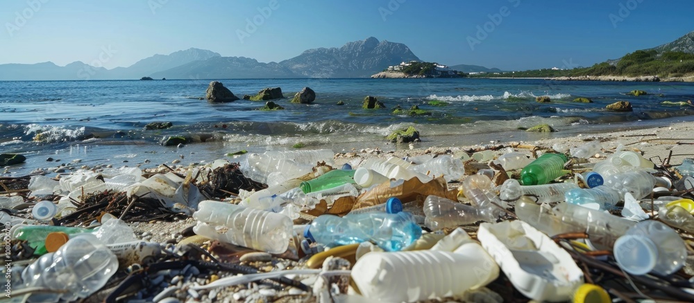 Plastic Pollution on a Beautiful Beach