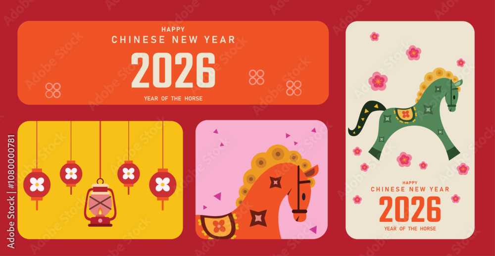 2026 Chinese new year, Happy Chinese new year 2026 horse Zodiac sign