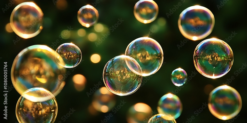 Bubbles floating in clear water
