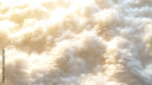 Cozy wool texture in creamy white tones, closeup of luxurious fabric

 photo