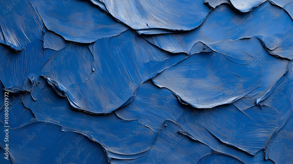 Fototapeta premium Abstract Blue Sea Texture with Chaotic Layers of Thick Paint and Fluid Shapes, Perfect for Artistic and Creative Projects