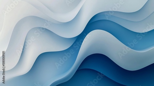 Abstract Blue Waves: Layered Geometric Design