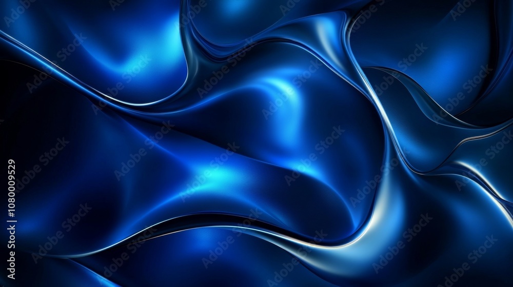 Abstract Blue Liquid Wave Background - Digital Art Abstract Blue Liquid Wave Background - Digital Art