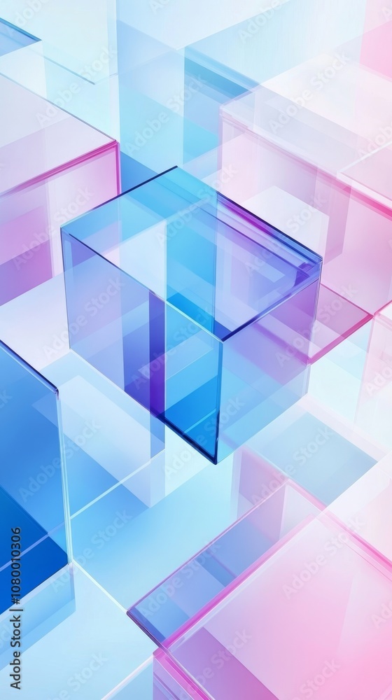 Futuristic Multi-Layered Glass and Acrylic Design with Hues