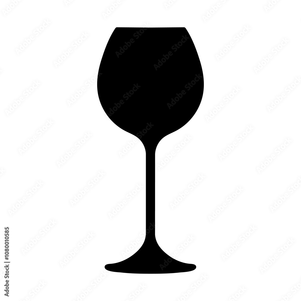 Glass of wine vector icon on white background Glass of wine vector icon on white background