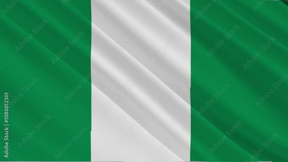 Nigeria Waving Flag, Motion Animation of Nigeria National Flag Nigeria Waving Flag, Motion Animation of Nigeria National Flag