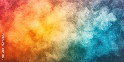 Abstract colorful smoke background with red, orange, and blue tones.