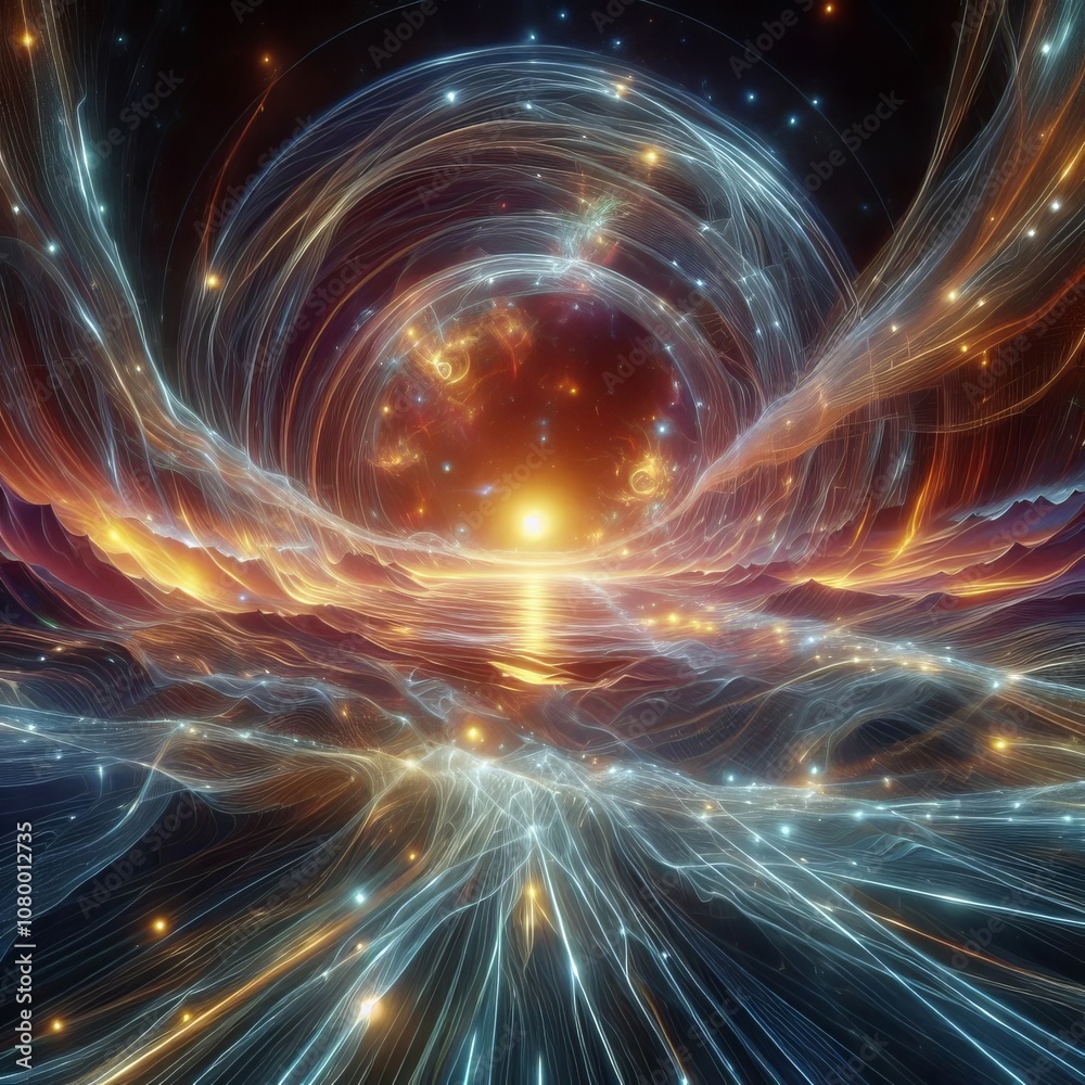 Light speed currents This holography piece explores the realm of Light speed currents This holography piece explores the realm of