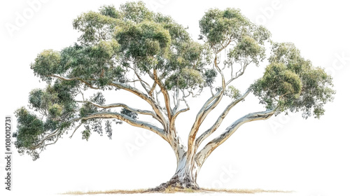 Eucalyptus tree isolated on transparent background for garden design. photo
