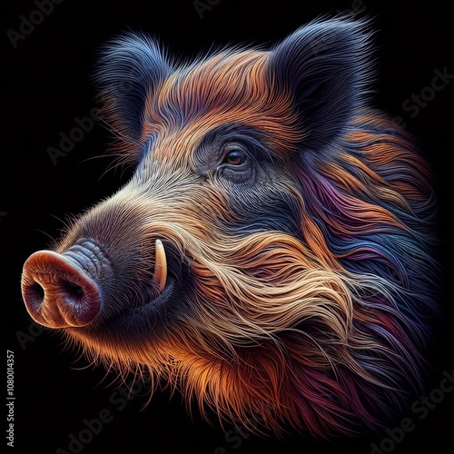 Macrorealist Wild Boar Body A boar's body rendered in macroreali photo