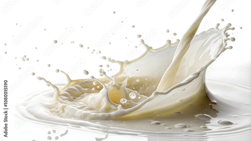 Splash of milk or cream isolated, Liquid milk splash isolated on white cut out
Splash of milk or cream isolated, Liquid milk splash isolated on white cut out