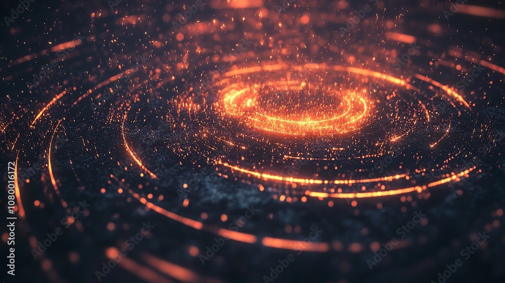 Abstract futuristic HUD background features glowing lines, concentric circles, and light particles. This high-tech vector illustration is perfect for sci-fi concepts, tech presentations, Abstract futuristic HUD background features glowing lines, concentric circles, and light particles. This high-tech vector illustration is perfect for sci-fi concepts, tech presentations,