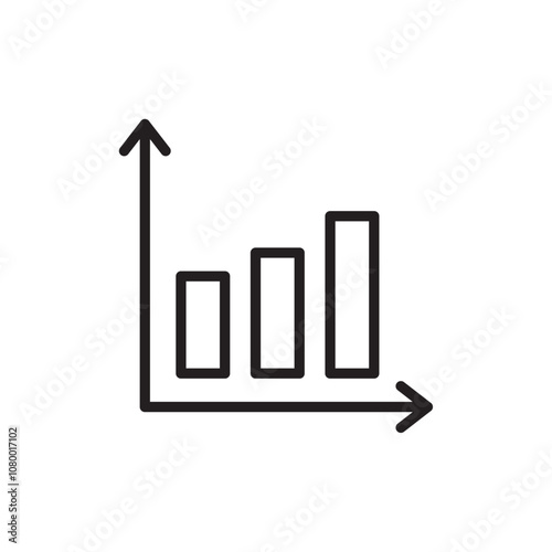 Bar chart icon outline set sign