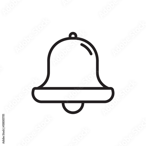 Bell icon outline set sign