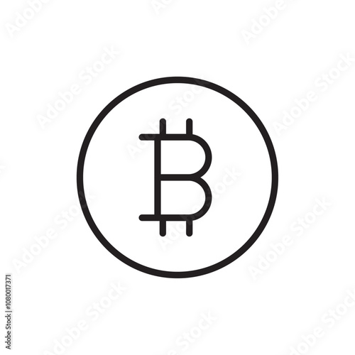 Bitcoin icon outline set sign