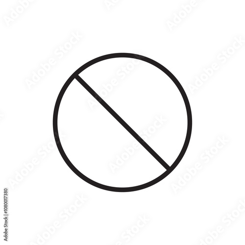 Blocked icon outline set sign