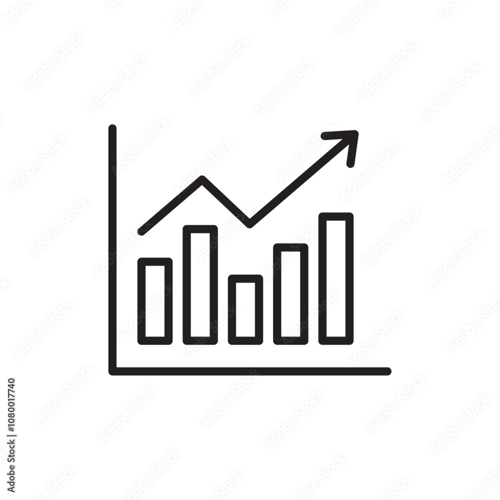 Chart icon outline set sign Chart icon outline set sign