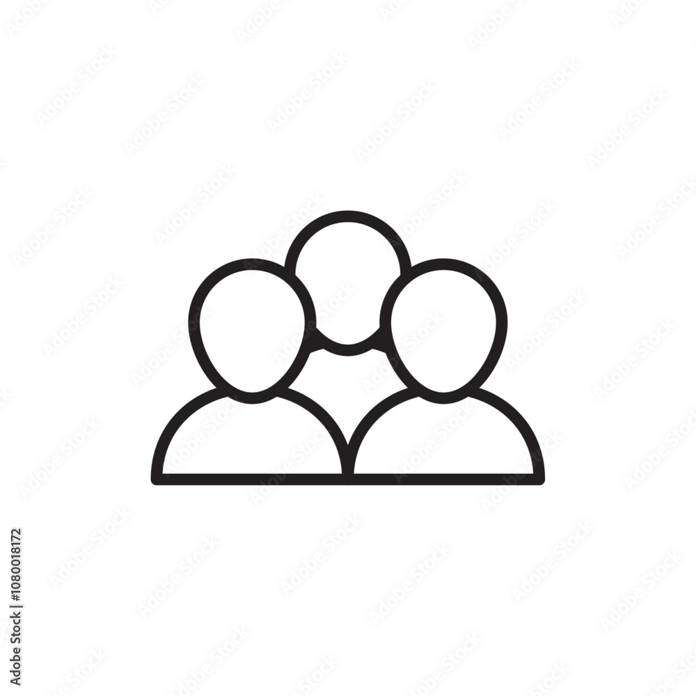 Community icon outline set sign Community icon outline set sign