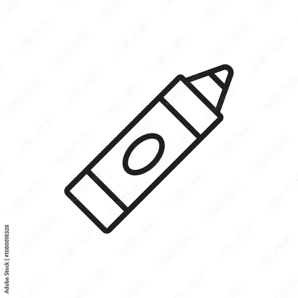 Crayon icon outline set sign