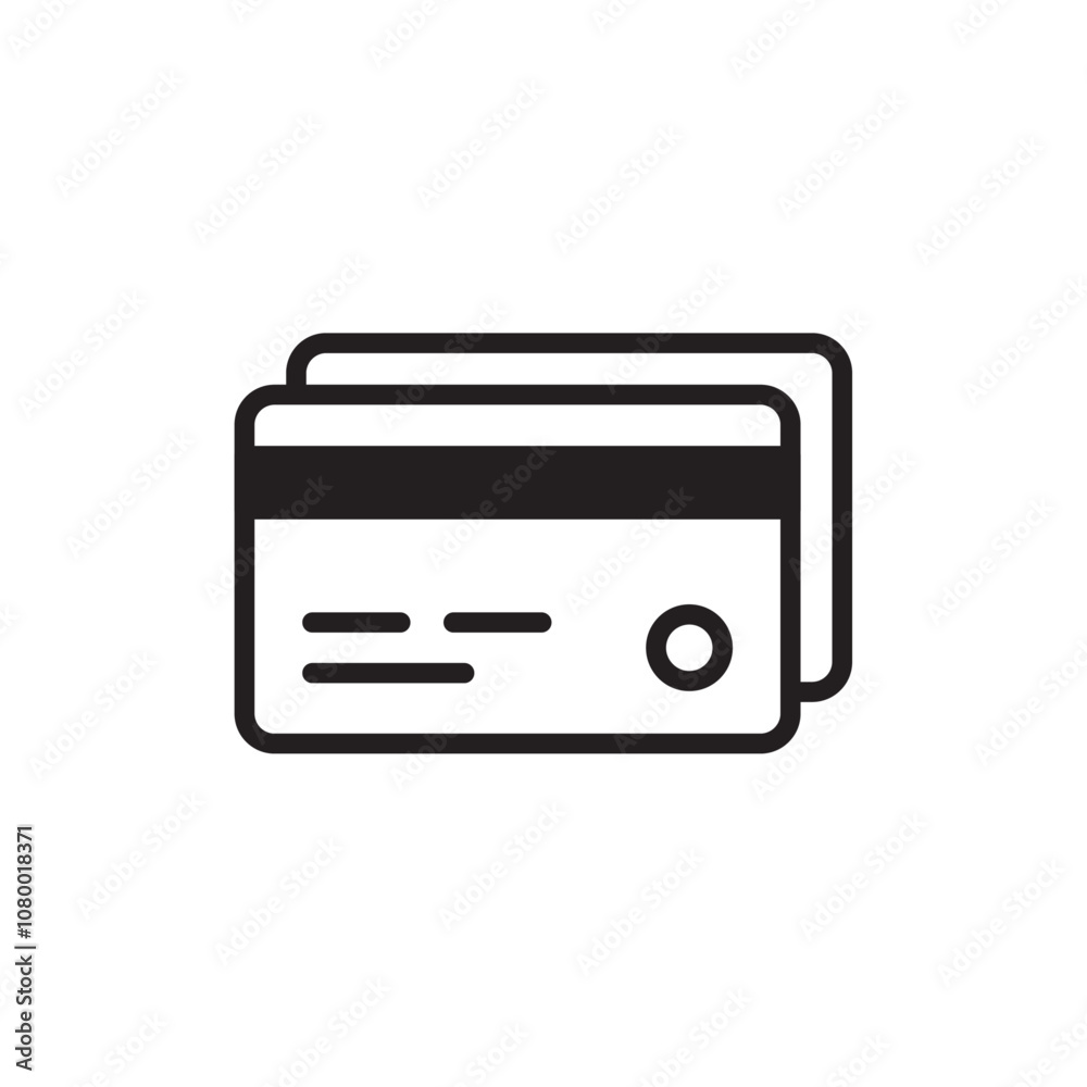 Credit card icon outline set sign Credit card icon outline set sign