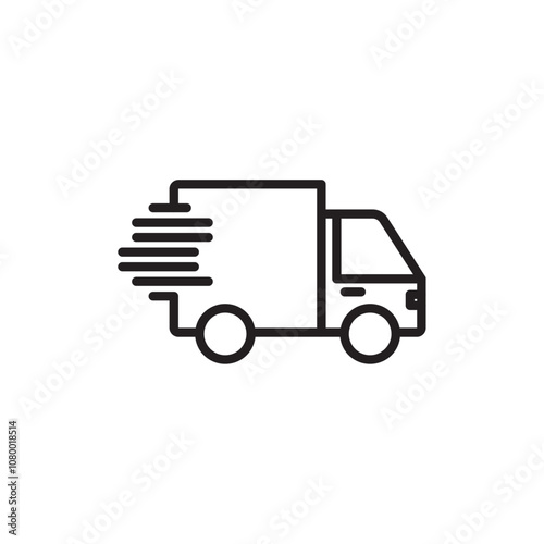 Delivery icon outline set sign