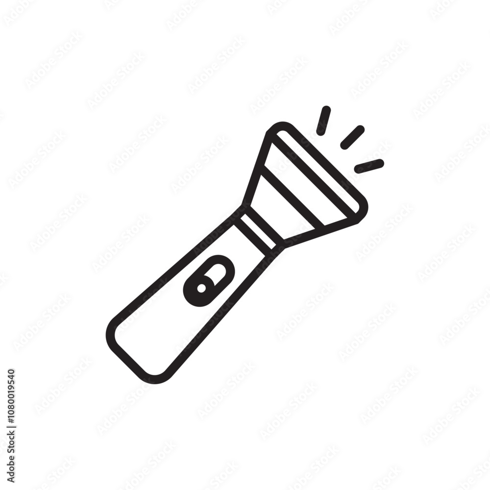 Flashlight icon outline set sign Flashlight icon outline set sign
