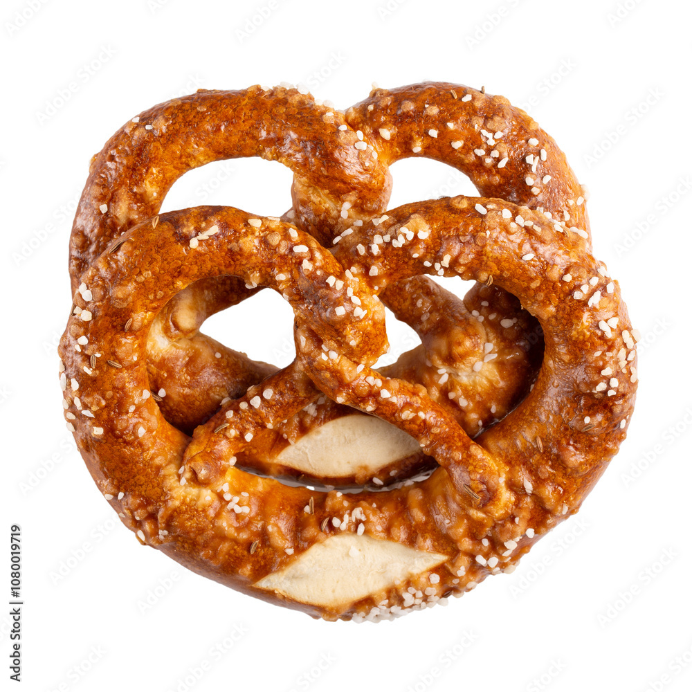 Two soft pretzel with salt isolated on white background. Two soft pretzel with salt isolated on white background.
