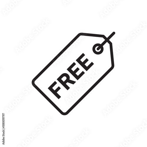 Free tag icon outline set sign