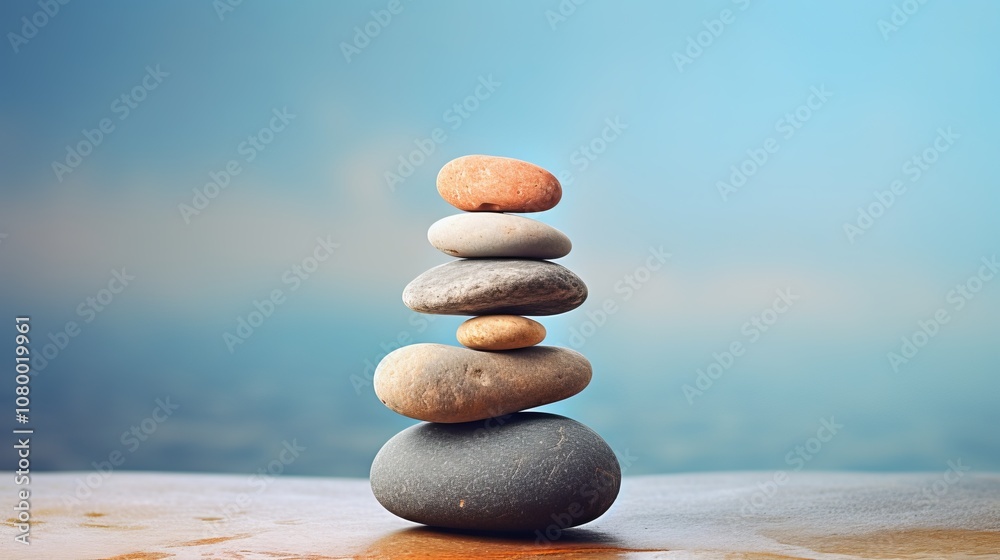 Stack of Smooth Pebbles in a Calming Therapist Office Environment, Evoking Tranquility and Mindfulness in Conceptual Photography Stack of Smooth Pebbles in a Calming Therapist Office Environment, Evoking Tranquility and Mindfulness in Conceptual Photography