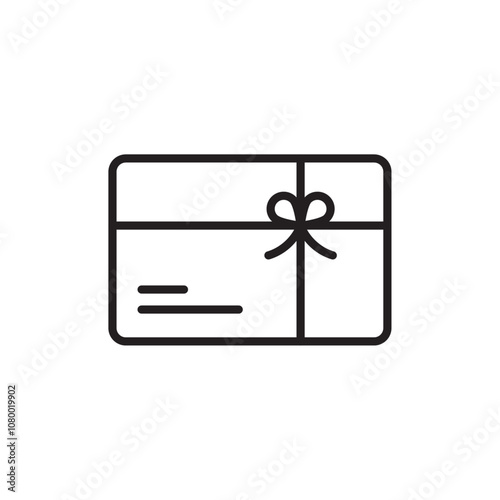 Gift card icon outline set sign