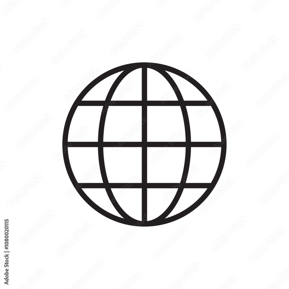 Globe icon outline set sign Globe icon outline set sign
