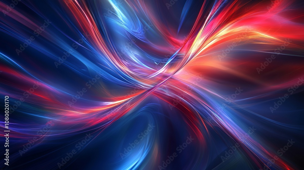 An abstract backdrop composed of vibrant blue and crimson light lines, evoking a sense of energy and dynamism. An abstract backdrop composed of vibrant blue and crimson light lines, evoking a sense of energy and dynamism.