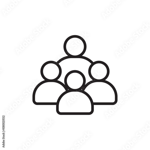 Group icon outline set sign