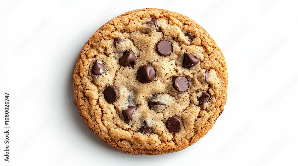 A Single Chocolate Chip Cookie with a Rough, Golden-Brown Crust A Single Chocolate Chip Cookie with a Rough, Golden-Brown Crust