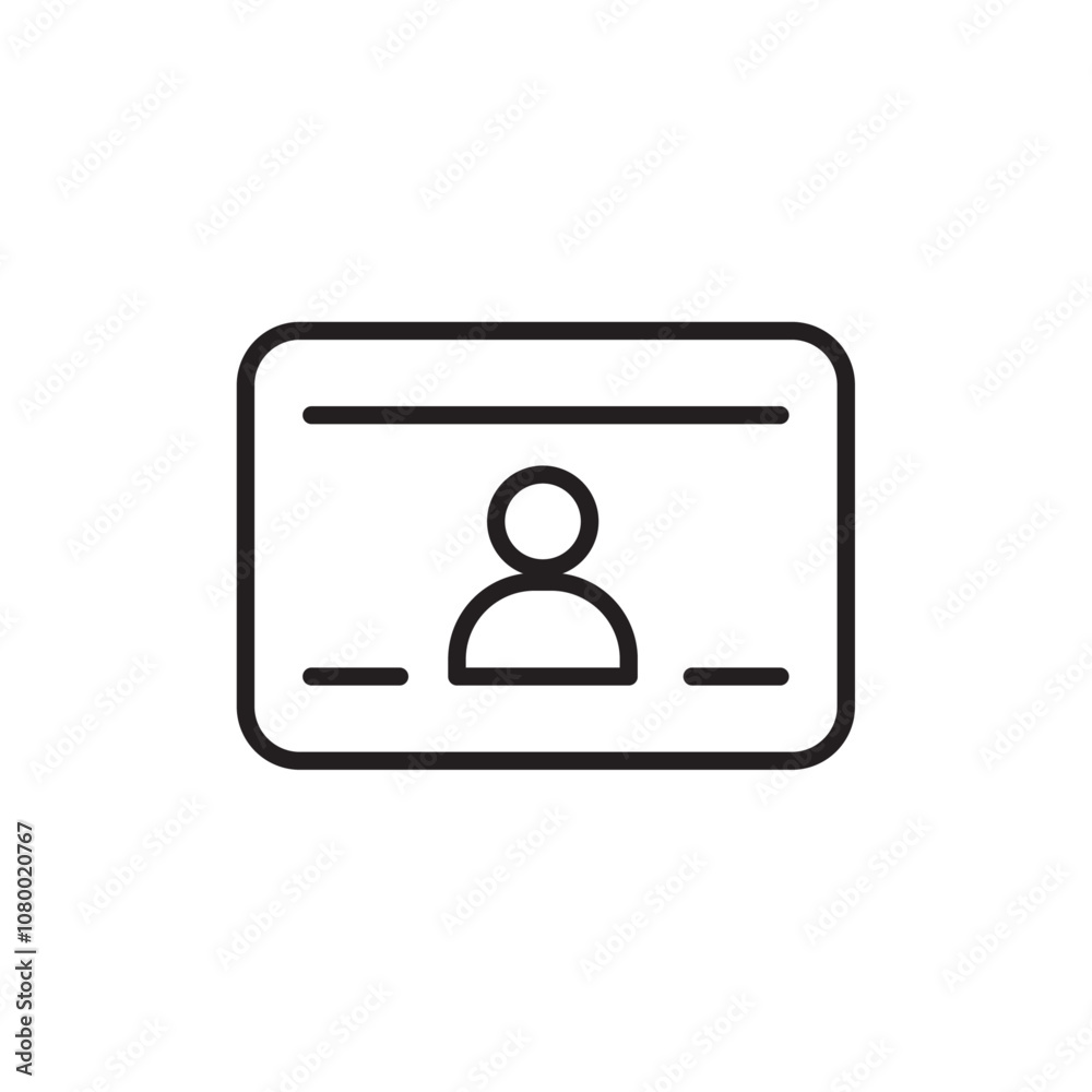Identity card icon outline set sign Identity card icon outline set sign