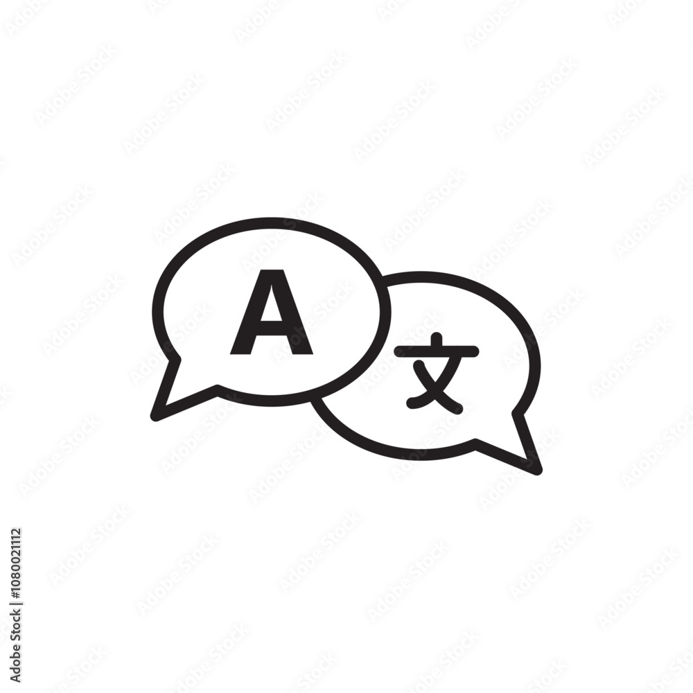 Language icon outline set sign Language icon outline set sign