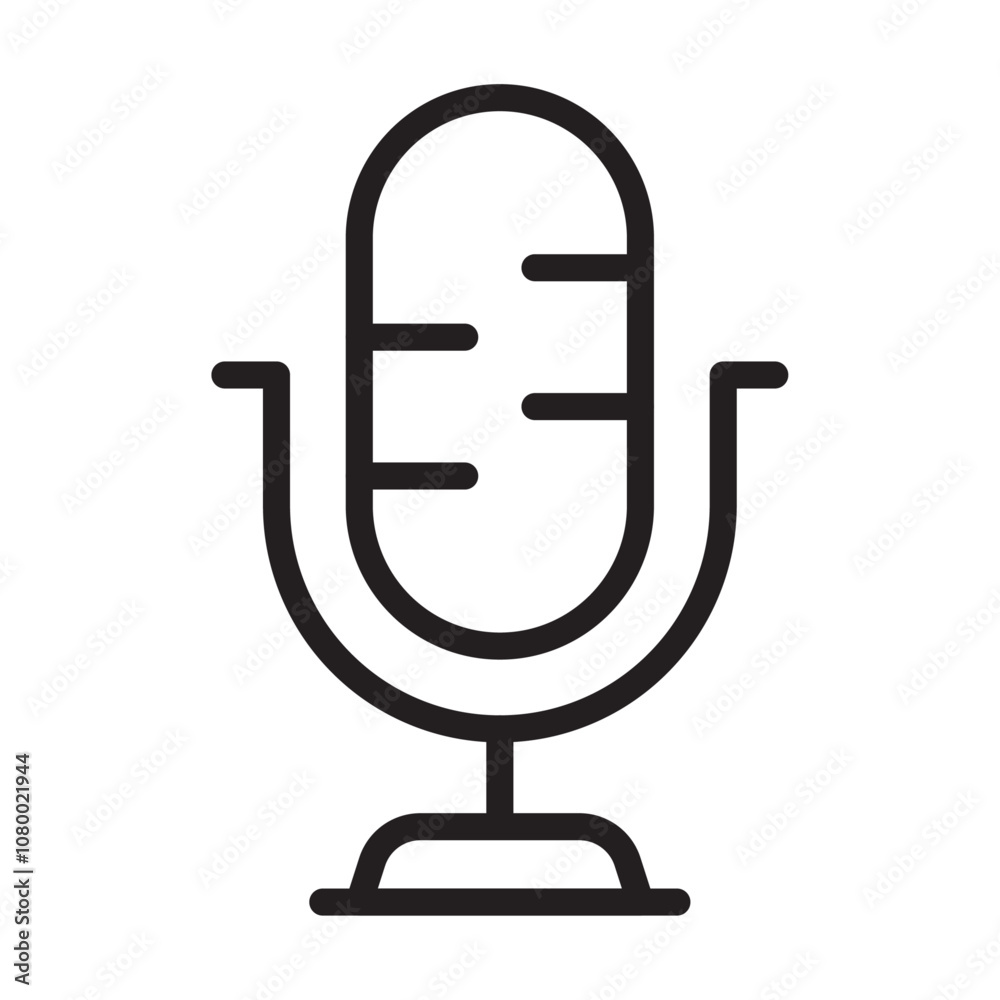 Microphone icon outline set sign Microphone icon outline set sign