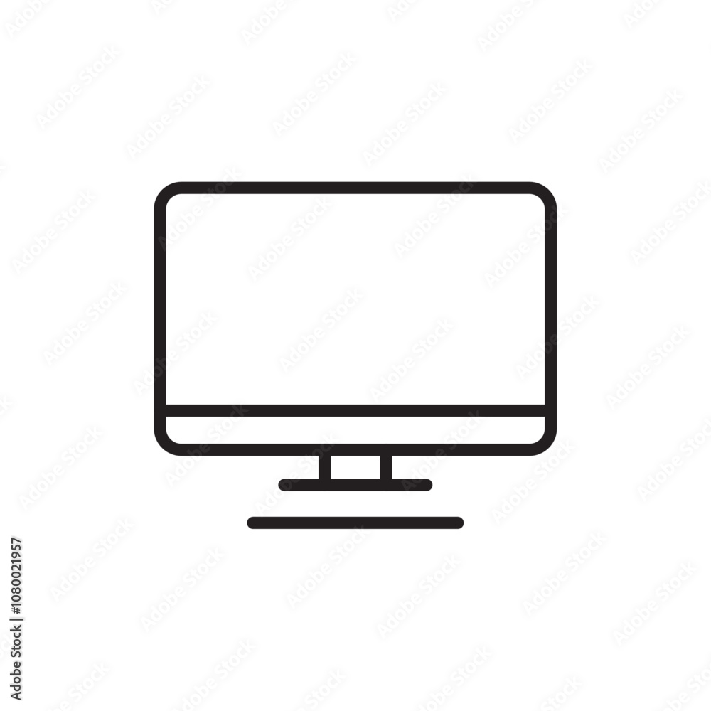 Monitor icon outline set sign Monitor icon outline set sign