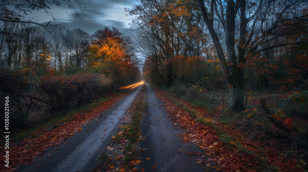 A serene autumn landscape featuring a winding road surrounded by colorful foliage. A serene autumn landscape featuring a winding road surrounded by colorful foliage.