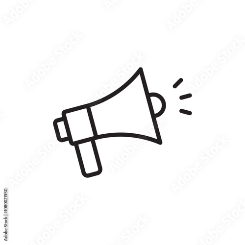 Megaphone icon outline set sign