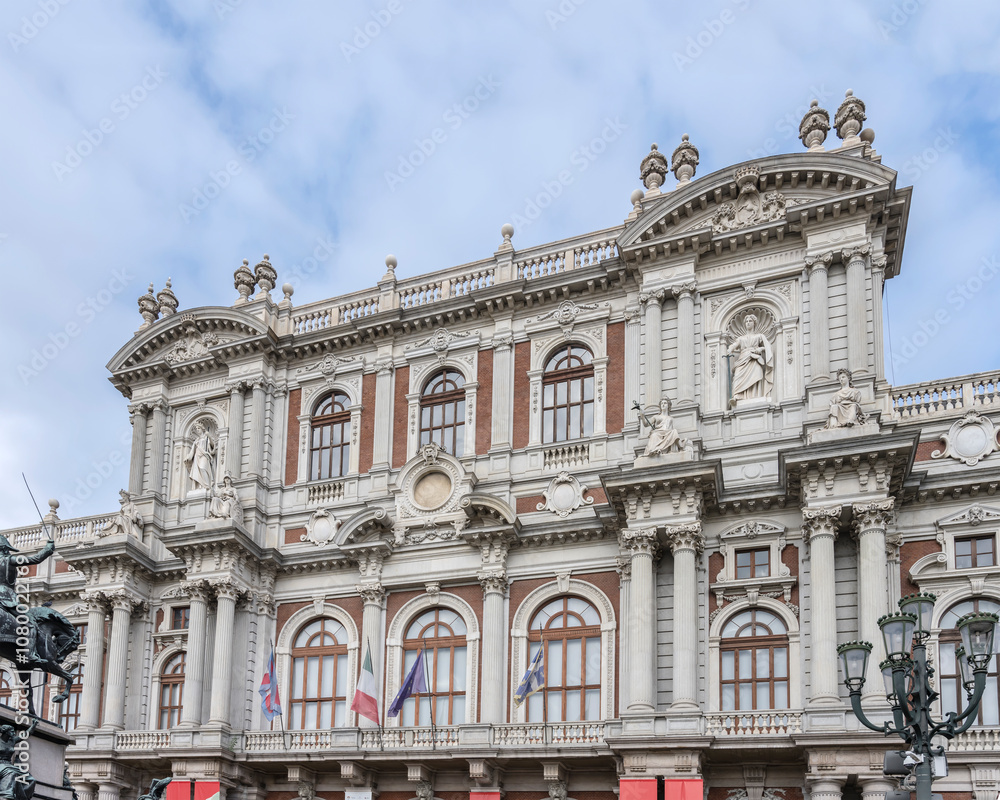 Carignano Palace 19th century rear facade, Torino, Italy Carignano Palace 19th century rear facade, Torino, Italy