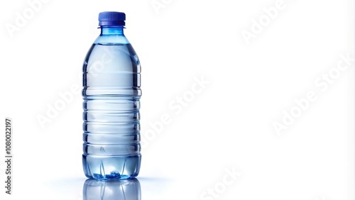 Bottle of water isolated on white background with selective focus