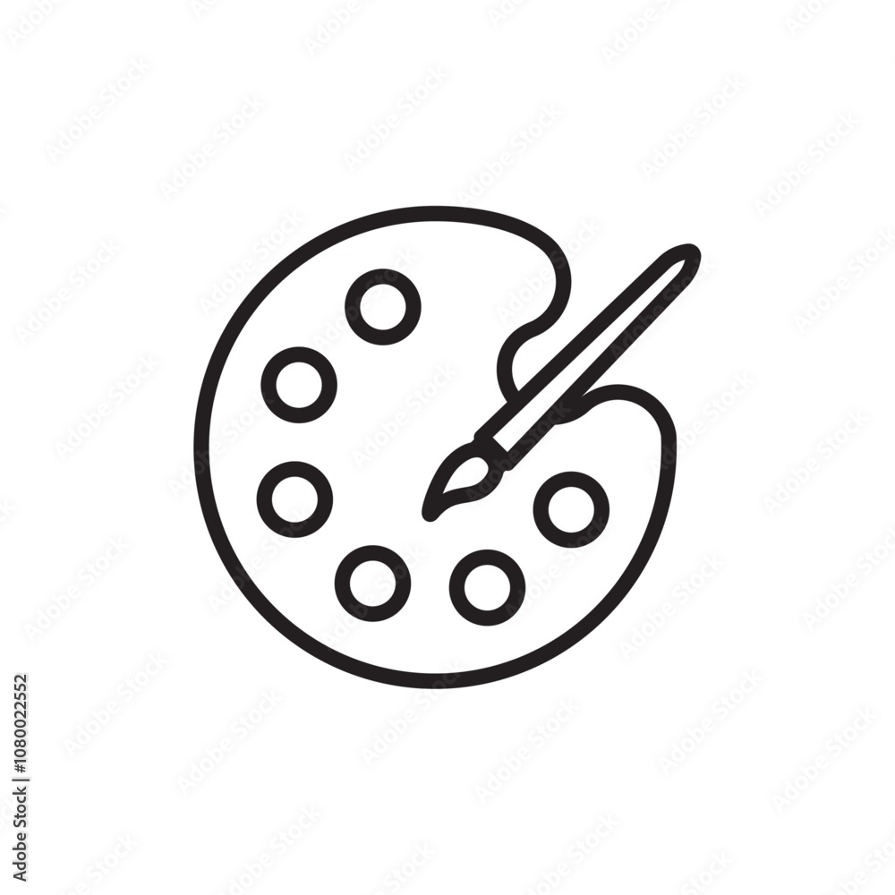 Palette icon outline set sign Palette icon outline set sign