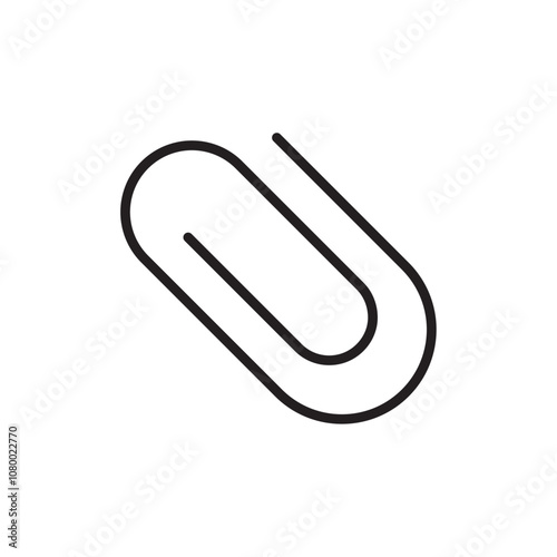 Paperclip icon outline set sign