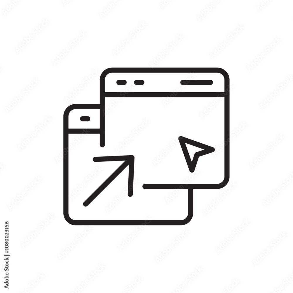Pop up icon outline set sign Pop up icon outline set sign