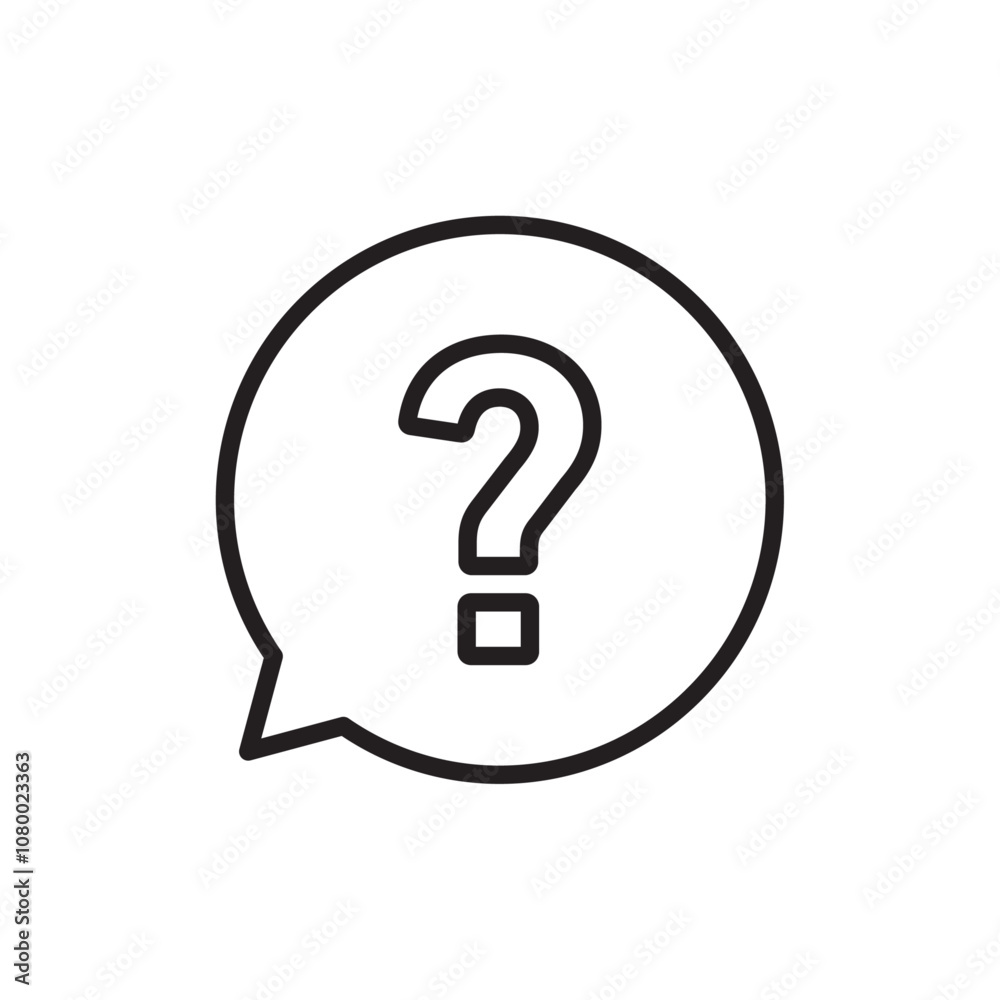 Question icon outline set sign Question icon outline set sign